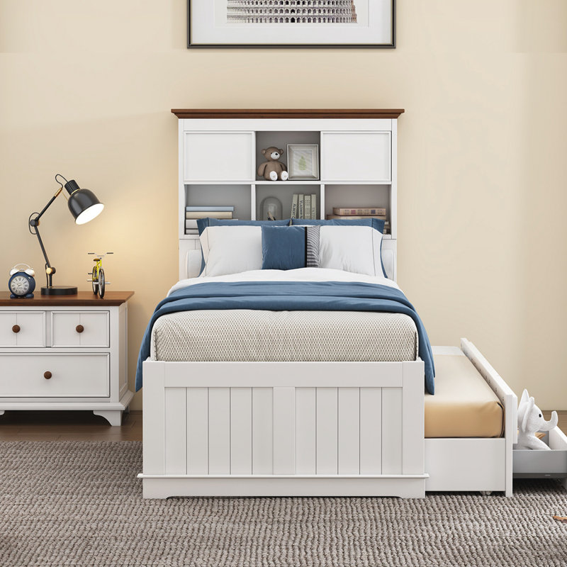 Red Barrel Studio Chocklette Storage Bed Twin Bed Bookcase Bed with Trundle Reviews Wayfair